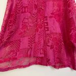 Moonlight  Y S Fashion Top Womens Plus Pink Floral Button Up Asym Sheer Career Photo 2