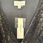 NWT 52Seven Black Sequin Faux Wrap Long Sleeve Blouse Photo 3