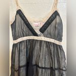ALLOY Black and Cream Lace Trim Spaghetti Strap Dress Photo 1