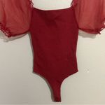 ASTR The Label Darling wine red puff sleeve bodysuit women’s size small Photo 4