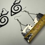 Naruto Hidden Leaf Village Logo Anime Dangle Pierced Earrings Lot Of 2 Photo 4
