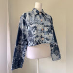 Vintage Y2K Keren Hart Relaxed Fit Cropped Denim Jacket Blue Size M Photo 4