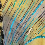 Vintage Burnout Velvet Silk Top Button Sequins Artsy Floral Abstract Size S Photo 4