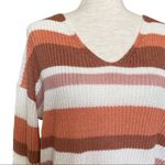 Cage Multicolor Colorblock Twist Back Lightweight Sweater Size Large Pastel Pink Photo 4