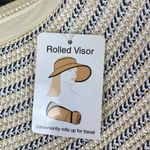 Magid Hats Tan & Blue Woven Rolled Visor Travel Hat NEW Photo 3
