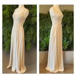 David's Bridal Satin Scoop Neck Formal Maxi Dress With Crepe Low Back By David’s Bridal Photo 2