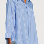 Citizens of Humanity Kayla Shirt in Canyon Stripe Blue Oversized Button Up Small Photo 0