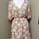 Lush Clothing Lush floral surplice vneck puff sleeve ruffle mini dress Photo 0