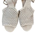 EXPRESS Tan Faux Suede Perforated Open Toe Ankle Strap Block Heel Women SZ 6 Photo 6