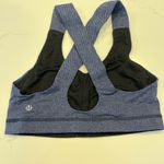 Lululemon Blue and Black Herringbone Sports Bra Photo 1