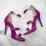 Tamara Mellon Frontline 105 Glitter PVC Sandal Heels Fuschia Hot Pink Glam 35.5 Size undefined Photo 7