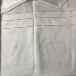 Versace white Fitted Ribbed Knit V-Neck Studded Cap Sleeve Top, Size 46 stretchy Photo 9