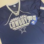 NFL Dallas Cowboys Jersey Starter Mesh Top Lace Up Neckline Blue White Large NWT Photo 0