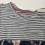 Mason & Belle  Women's Floral Cuffed Short Sleeve Top Dark Navy Size Medium Photo 2