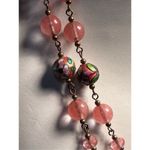 MCM Murano Wedding Cake Pink Glass Bead Necklace Vtg Designer Women’s Jewelry Photo 13
