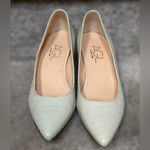 AGL Croc Embossed Off White Block Heel Leather Pumps Women’s 7 Formal Elegant Photo 1