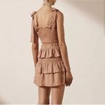 House of Harlow 1960 Corinne Shirred Ruffled Dress Size Small Gold Photo 4