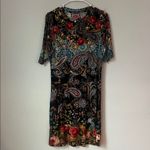 Johnny Was  Womens THE JANIE FAVORITE ELBOW SLEEVE MOCK NECK DRESS Sz Lg Photo 1