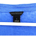 Ann Taylor  size small blue short‎ sleeve t-shirt 100% linen top Photo 4