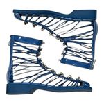 Vivienne Hu VHNY Cobalt Studded Leather Straps Ankle Boots Size 7 (EU 37) Blue Photo 8