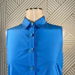 Adam Lippes  Adam Plus Eve Shirt Dress Sleeveless Mini Button Tie Blue Size 6‎ Photo 1