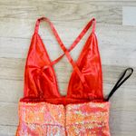 Song of Style cross back orange sequin midi dress NWT Size XS Photo 9