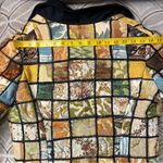 Vintage Tapestry Upholstery Patchwork Stained Glass Mosaic Floral Quilt Blazer Yellow Size M Photo 14