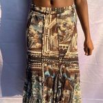 Vintage FUZZI Jean Paul Gaultier midi abstract brown long skirt Size XL Photo 0