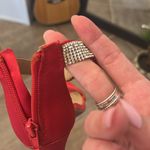 Christian Siriano Red Satin Heels with Rhinestone Straps size 8 👠Photo 9