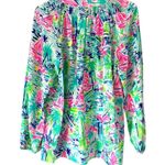 Lilly Pulitzer Elsa Silk Blouse Salt In the Air Sailboat Print size medium Photo 4