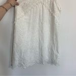 Entro  Eyelet Embroidery Scallop Trim Halter Neck White Dress Size Medium Photo 4