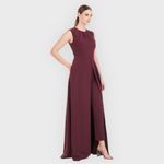 Kay Unger NWOT Zeda Crepe Dress Burgundy Pantsuit Photo 3