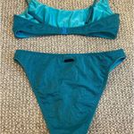 Triangl High waisted bright blue sparkly triangle bathing suit Photo 2