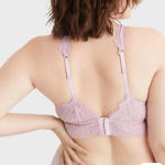 Aerie  AE Eyelash Plunge Lace Bralette Pink Lavender Purple Wireless XS Photo 1