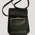 Metro Crossbody Travel Bag Black Kiss Lock Coin Pouch Vintage Medium Size Photo 0