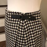 Ralph Lauren Black White Houndstooth Wool Lined Wrap Skirt Leather Closure Sz 4 Photo 10
