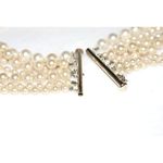 Rare Vintage 7 Strand Gold Tone Faux Pearl Statement Slide Clasp Boho Necklace Photo 3