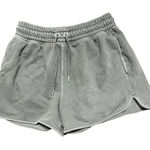 Womens Acid Wash Drawstring Waist Sweat Shorts Size Medium Gray Photo 0