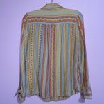 Anthropologie Button Up Top Women Size 6 Wool Western Aztec Boho Embroidered Photo 5