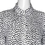 J Crew Shirt Womens Small Navy White Oncilla Print Button Up Work Casual Preppy Photo 4