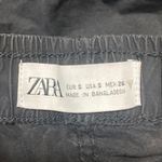 ZARA Women's Black Elastic Waist Straight Tapered Leg Trousers Jogger Pants Sz S Photo 3