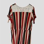 No Boundaries  Juniors' Lace UP Dress with Crochet Back, Rust Stripe Boho - Large Photo 14