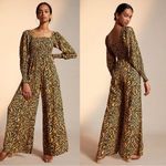 Anthropologie Kachel x • Tiger-Striped Jumpsuit wide leg palazzo smocked Photo 11