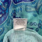 Dress Barn  Kaftan Blouse XL Blue Teal Paisley Overlay Poncho Boho Resort Batwing Photo 8