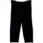 Eileen Fisher  Washable Stretch Crepe High-Waisted Pant Black LP Relaxed Comfy Photo 1