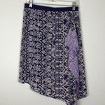 DKNY Skirt Silk Patterned Handkerchief Ruffle Purple Small Photo 0