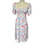 ASTR Puff Sleeve Smocked Bust Midi Pastel Print Floral Dress Size Small Photo 1