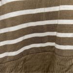 Zenana Outfitters  Striped Snap V-neck Cardigan Brown White Sz XL Photo 6