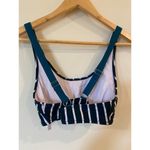 Cupshe  Crisscross Back Scoop Neck Striped Bikini Top Teal Green Women's Large Photo 2
