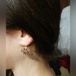 Rose Gold Color Brilliant Flower Marquise Round Multicolor Earrings Photo 6